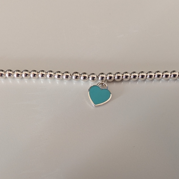 Tiffany & Co. Silver Bracelet with Turquoise Heart Charm - Picture 4 of 8